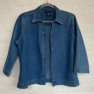 Vintage 90s Charter Club Button Down Jean Top - Size 12, but fits like a medium